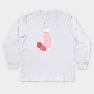 Strawberry Milk Kids Long Sleeve T-Shirt